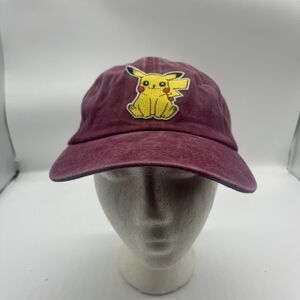 POKEMON Embroidered Pikachu Hat Maroon Squirtle Charmander Adjustable